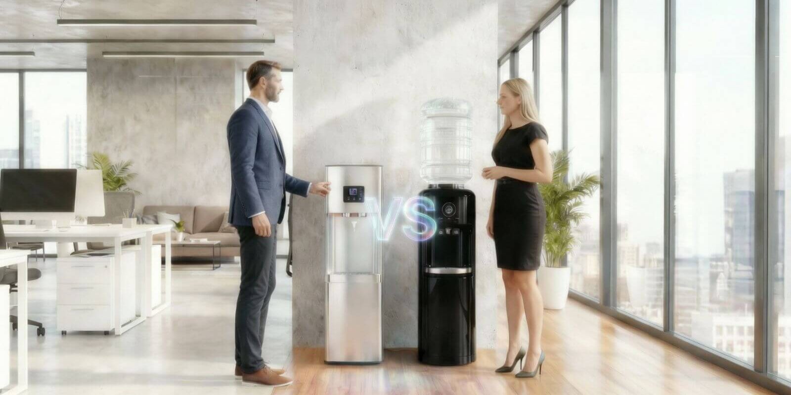 2 Ψύκτες δικτύου και φιάλης σε χώρο γραφείων