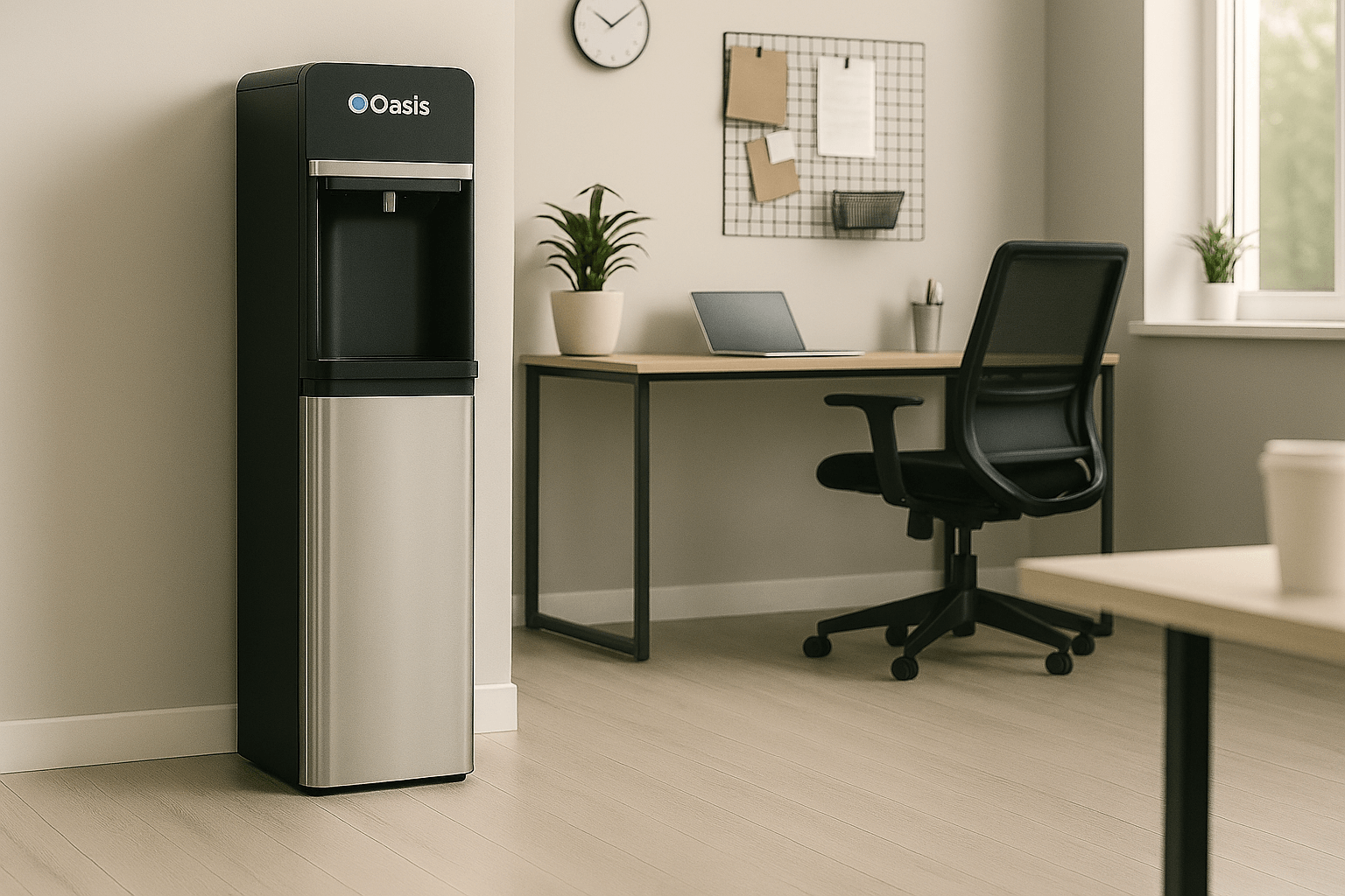 Ψύκτης νερού δικτύου με φίλτρο σε μοντέρνο γραφείο