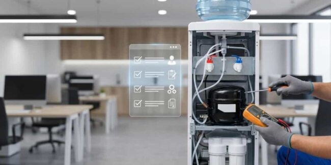 1 Επισκευή ψύκτη νερού σε χώρο γραφείων, από τεχνικό της OASIS