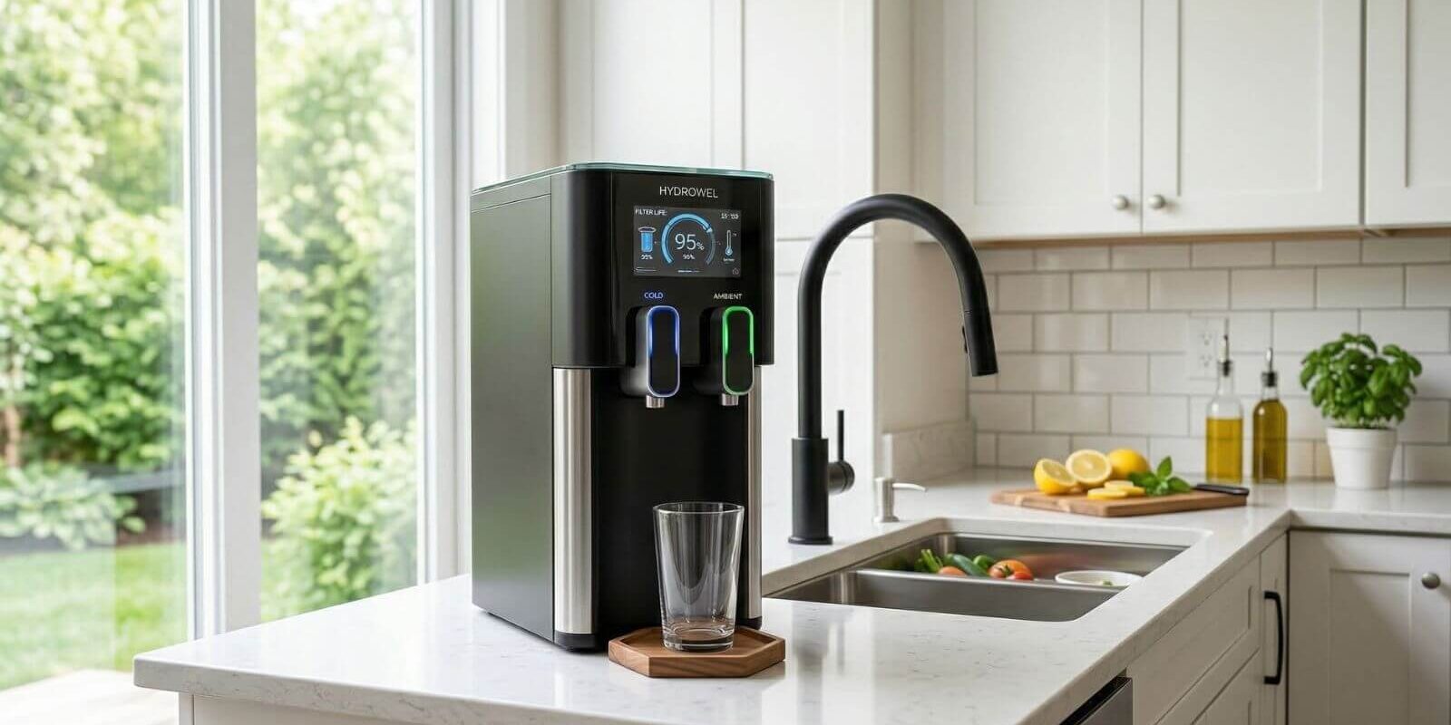 oasis-water-cooler-1 oasis ψύκτης νερού σε μοντέρνο πάγκου κουζίνας