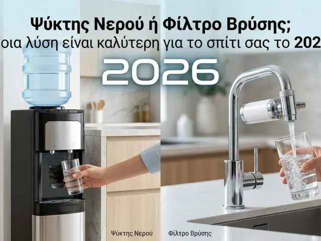 Φίλτρο νερού βρύσης σε μοντέρνα κουζίνα σπιτιού