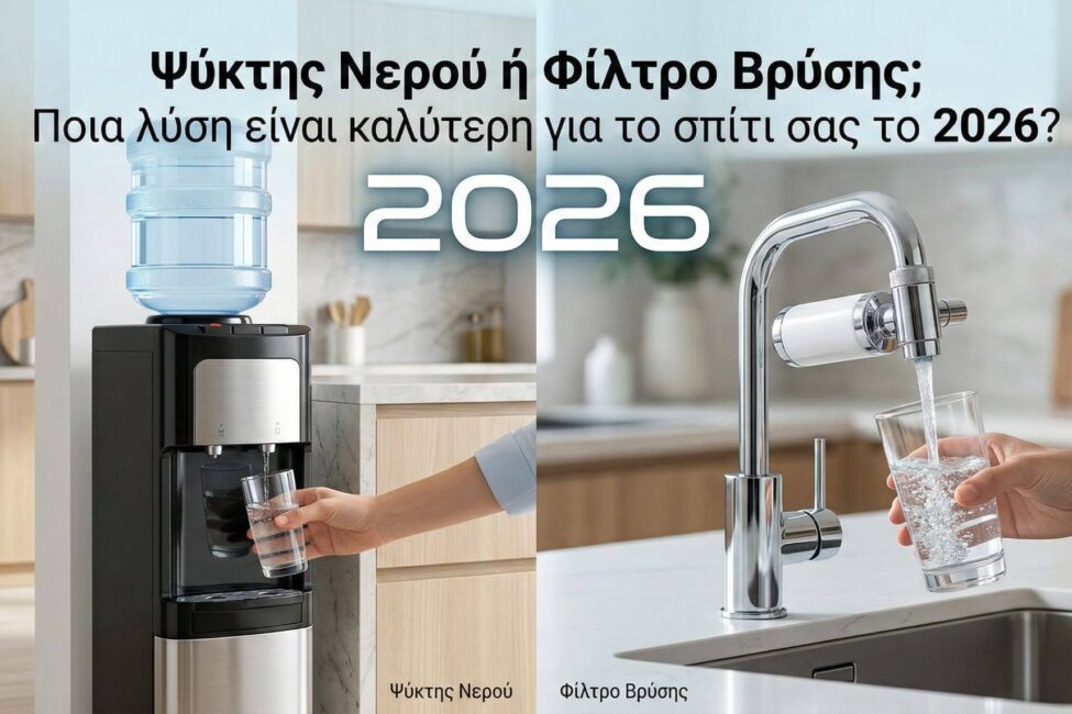 Φίλτρο νερού βρύσης σε μοντέρνα κουζίνα σπιτιού