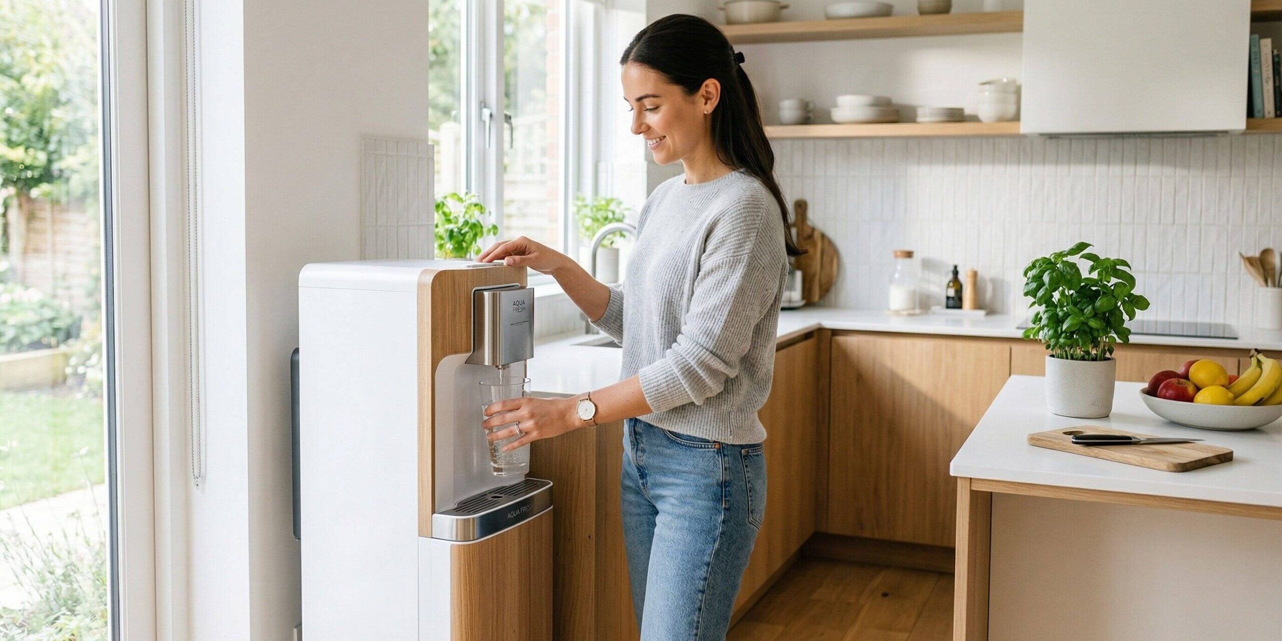 syntirisi-psikti-nerou-1 ψύκτης νερού σε μοντέρνα κουζίνα με καθαρό πόσιμο νερό