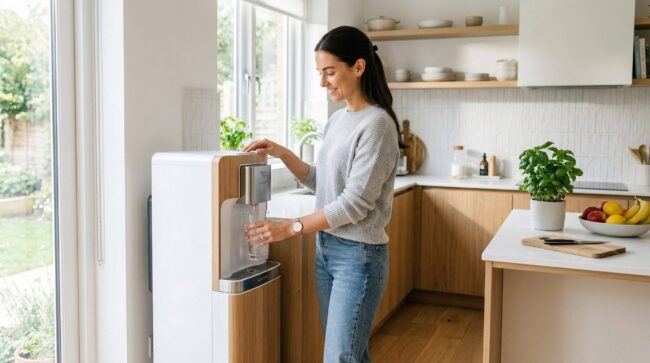 syntirisi-psikti-nerou-1 ψύκτης νερού σε μοντέρνα κουζίνα με καθαρό πόσιμο νερό