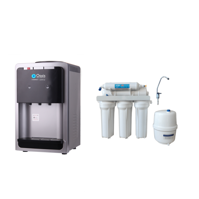 Επιτραπέζιος Ψύκτης Νερού Δικτύου με Φίλτρο Αντίστροφης Όσμωσης | Oasis 38TB-DRO