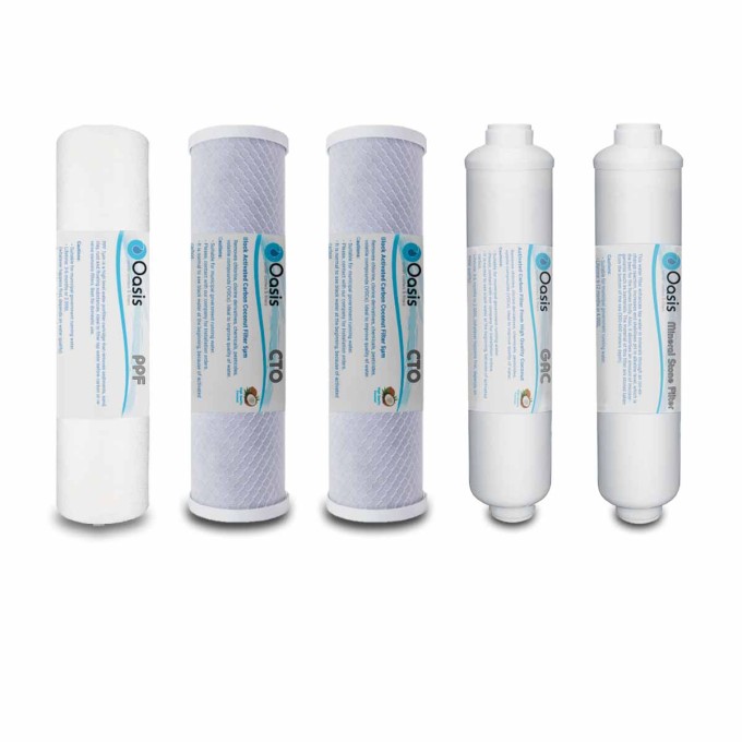 Spare Water Filters for Reverse Osmosis 6 Stages without membrane | Oasis F-RO6Y