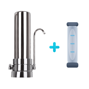 Stainless Steel Single Countertop Water Filter with Multiple Filter Options | Oasis F1-UP-INOX