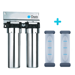 Διπλό Ανοξείδωτο Φίλτρο Νερού Κάτω Πάγκου – Σύνδεση στη Βρύση 1/2" | OASIS F2-DIRECT INOX