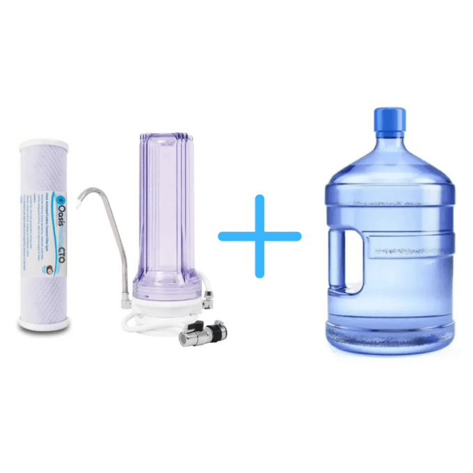 11L Bottle + Countertop Water Filter Set with Replacement | Oasis F1-UP-T+11L