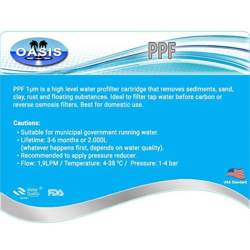 Σετ Φίλτρων Νερού 10" για Αντίστροφη Όσμωση | OASIS Set Filters 1