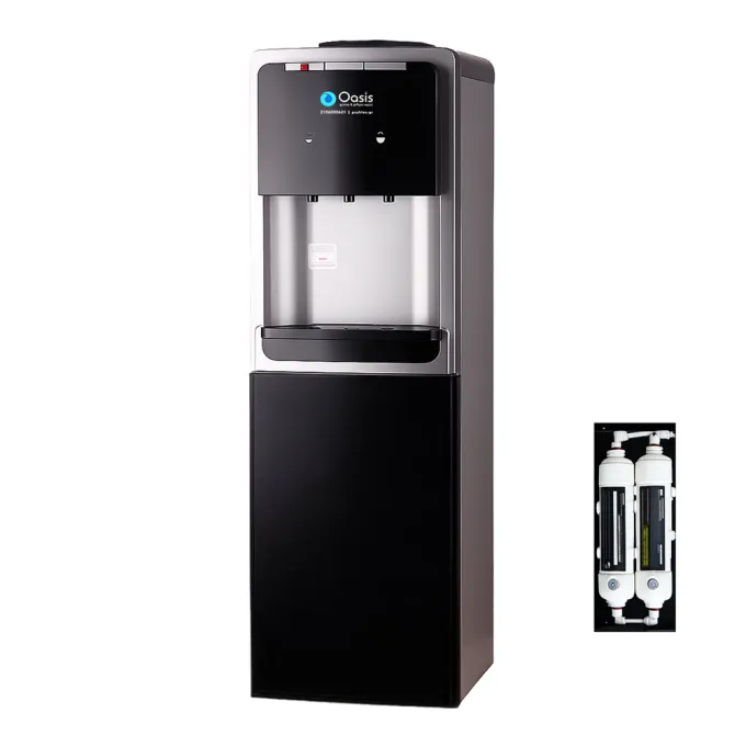 Bottleless Tap Water Dispenser with Filters & Powerfull Compressor | Oasis Deluxe Black 38LB-D