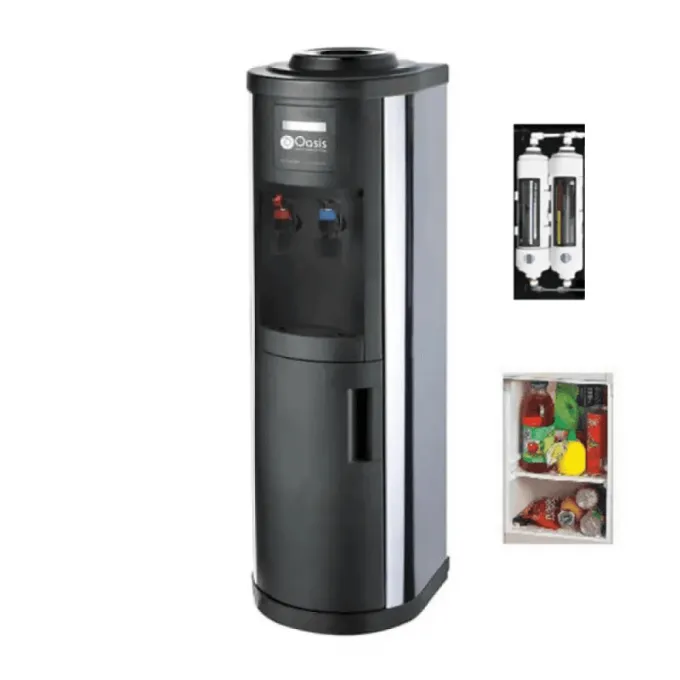 Inox Floor-Standing Bottleless Tap Water Dispenser with Filters & Fridge | Oasis ISSF-D