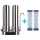 Stainless Steel Countertop Dual Water Filter with Multiple Filter Options | Oasis F2-UP-INOX