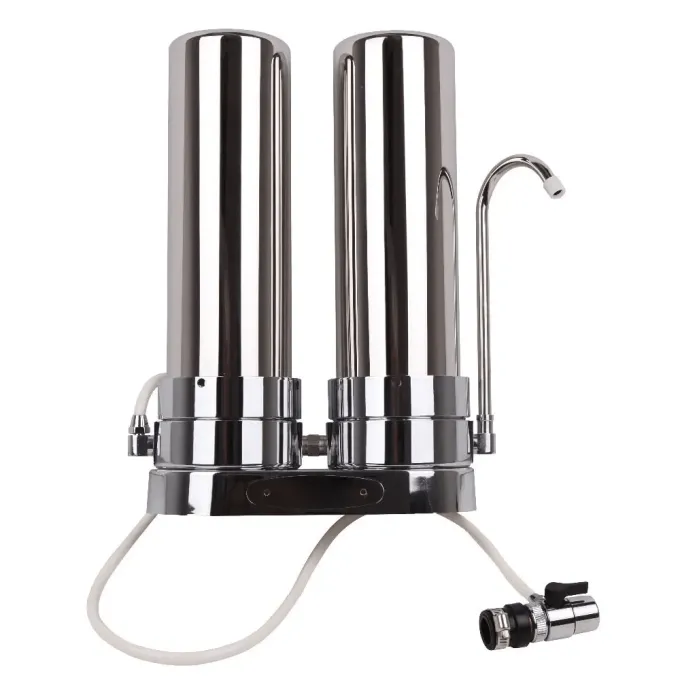 Stainless Steel Countertop Dual Water Filter with Multiple Filter Options | Oasis F2-UP-INOX
