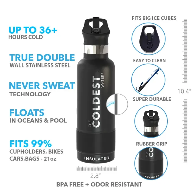 Stainless steel thermos bottle 946ml (32oz) with straw | The coldest water 32oz