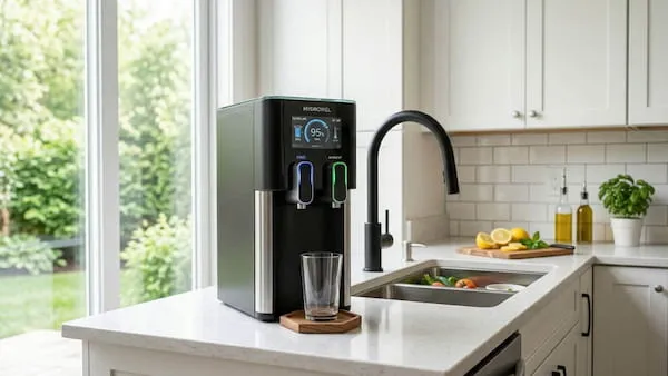 Ψύκτης νερού σε σύγχρονη κουζίνα σπιτιού