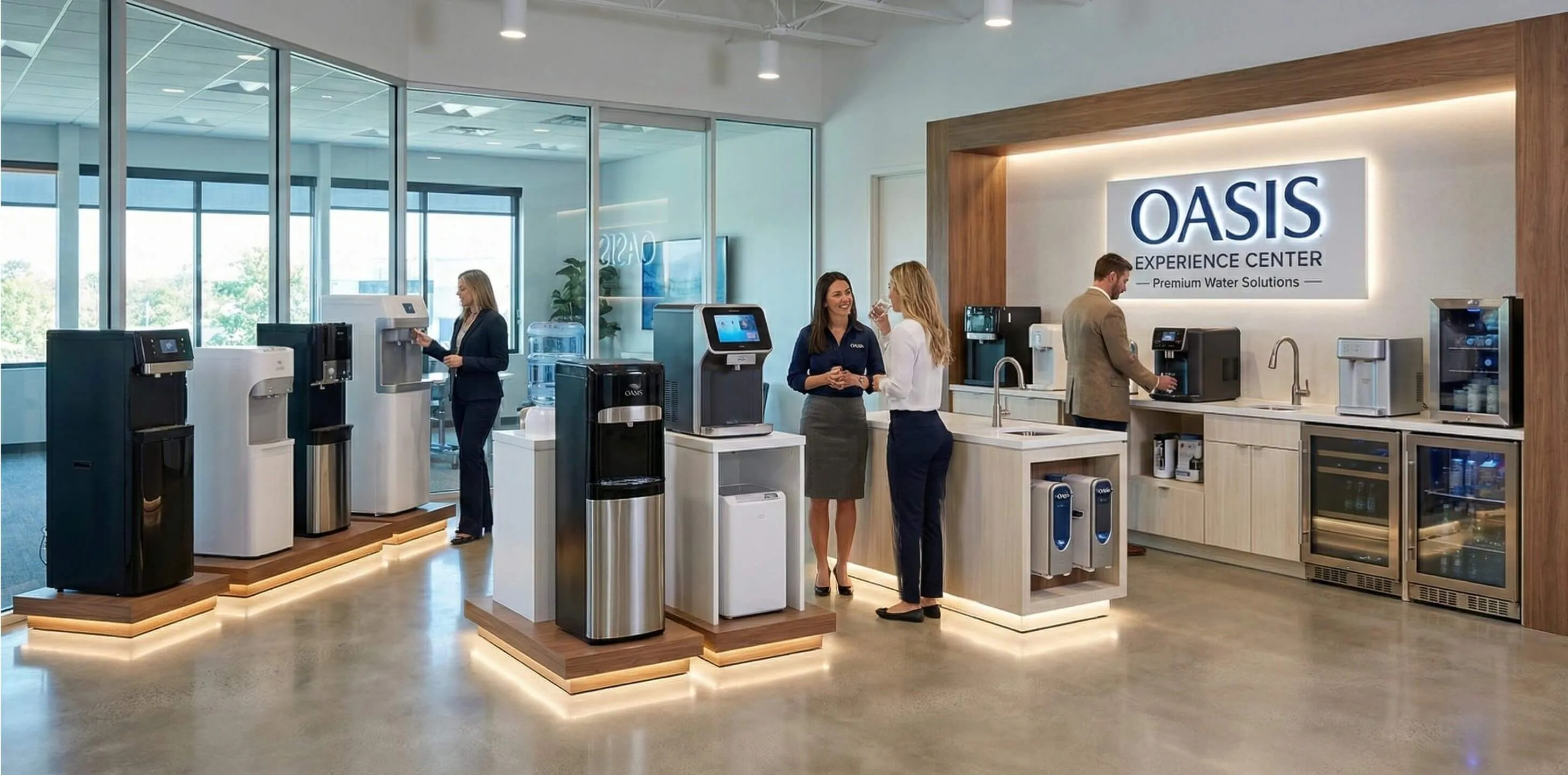 Ψύκτες νερού OASIS | Παρουσίαση ψυκτών σε πελάτες στο Showroom
