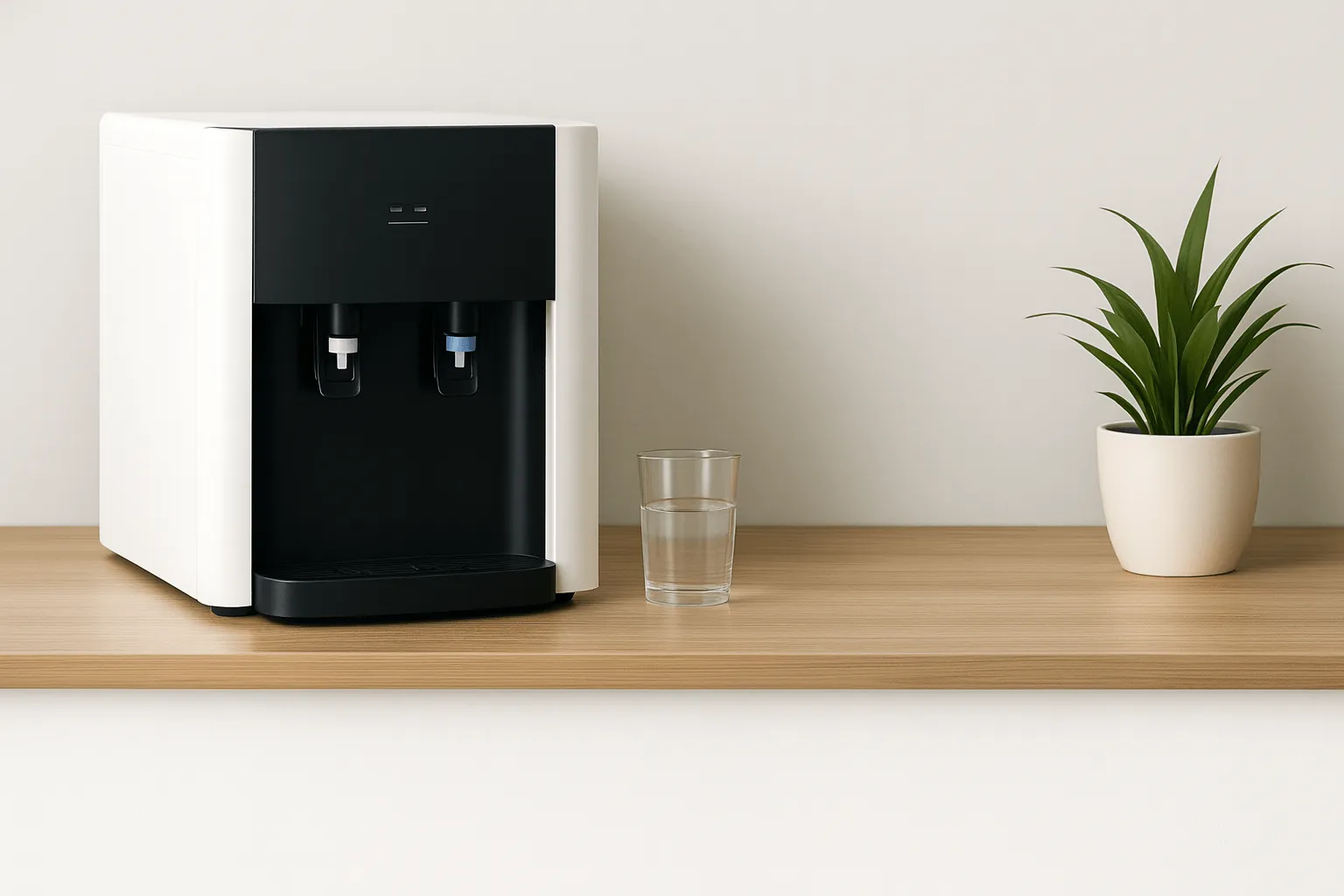 Επιτραπέζιος ψύκτης νερού πάγκου σε οικιακή κουζίνα