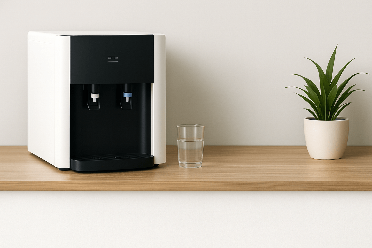 Επιτραπέζιος ψύκτης νερού πάγκου σε οικιακή κουζίνα