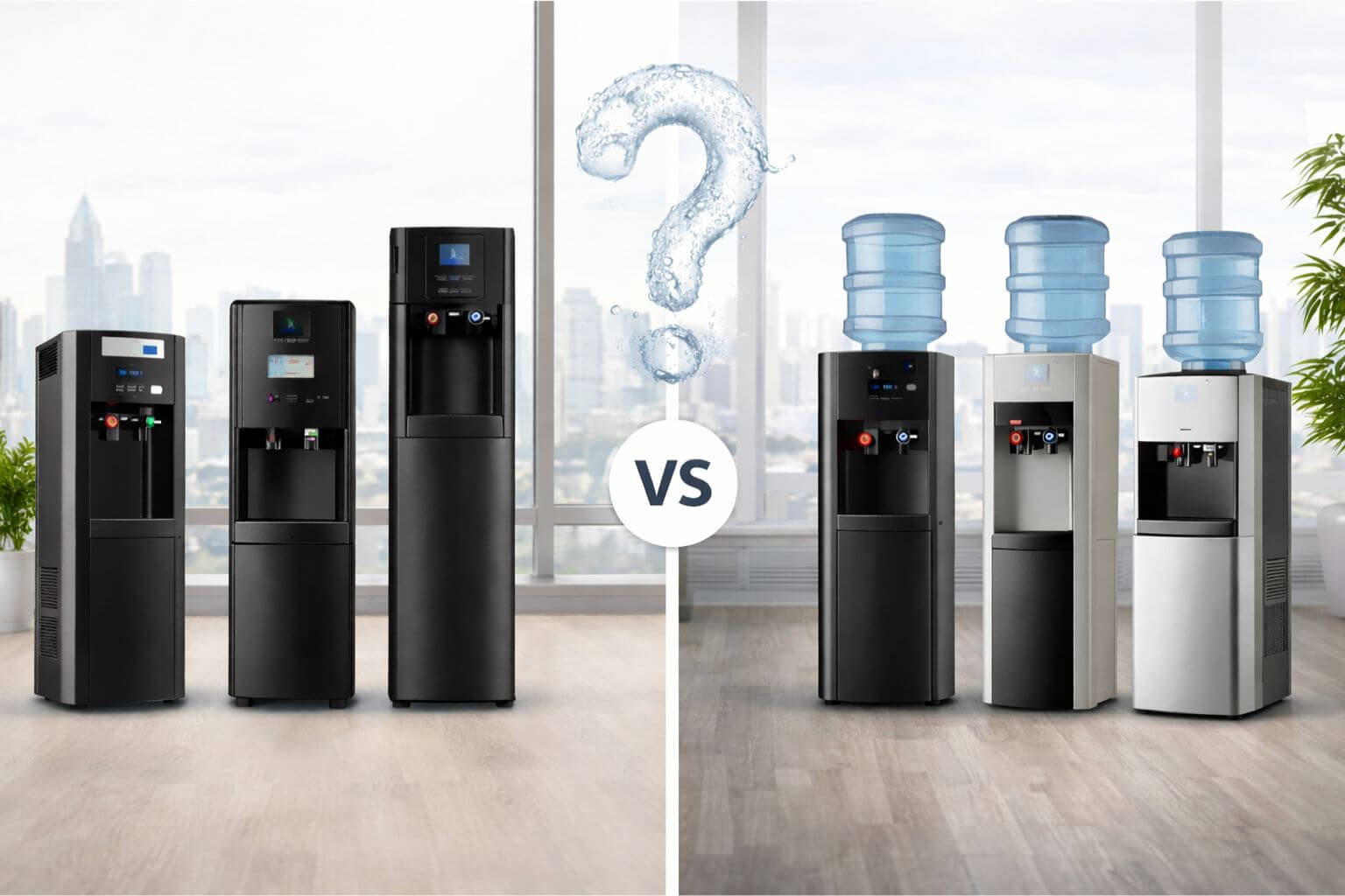 Σύγκριση ψύκτη νερού δικτύου με φίλτρο και ψύκτη νερού φιάλης σε επαγγελματικό περιβάλλον